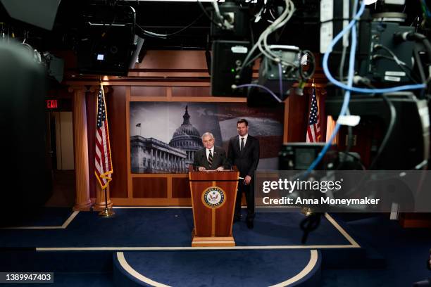 Sen. Jack Reed speaks alongside Rep. Eric Swalwell during a news conference on the introduction of their Protection from Abusive Passengers Act at...