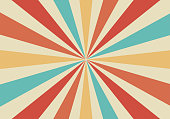 retro sunburst background with  striped sun rays vector illustration