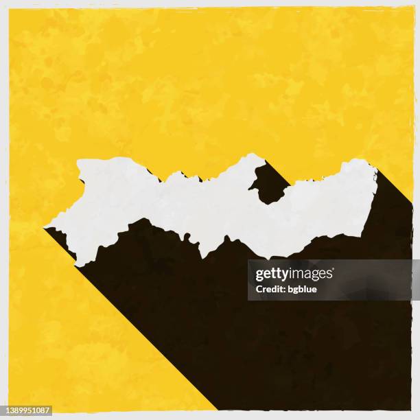 pernambuco map with long shadow on textured yellow background - pernambuco state stock illustrations