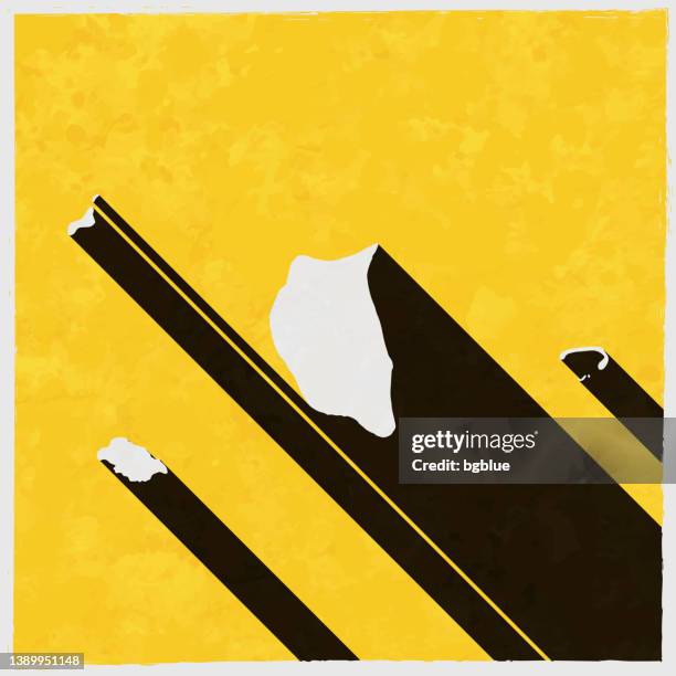 bildbanksillustrationer, clip art samt tecknat material och ikoner med pitcairn islands map with long shadow on textured yellow background - pitcairnöarna