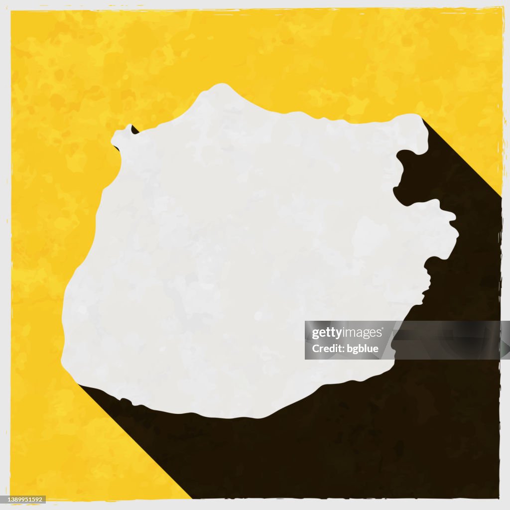 Sab Map Backround Saba Map With Long Shadow On Textured Yellow Background High-Res Vector ...