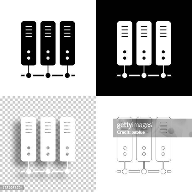 computer server. icon for design. blank, white and black backgrounds - line icon - data center white stock illustrations