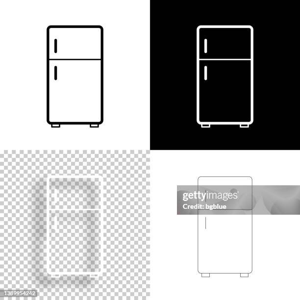 refrigerator. icon for design. blank, white and black backgrounds - line icon - fridge line art stock illustrations