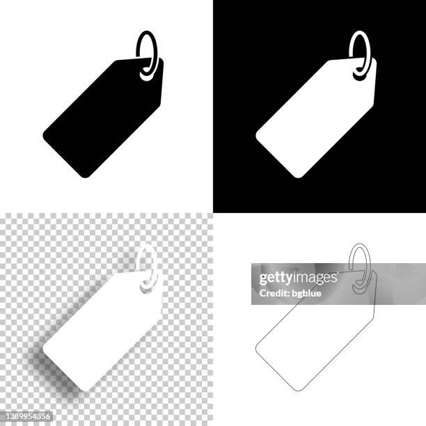 bildbanksillustrationer, clip art samt tecknat material och ikoner med price tag. icon for design. blank, white and black backgrounds - line icon - bagagelapp