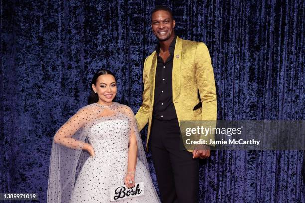 Adrienne Williams Bosh and CHris Bosh attend the Clive Davis 90th Birthday Celebration at Casa Cipriani on April 06, 2022 in New York City.