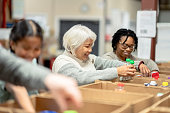 Volunteers Packing at a Local Food Bank