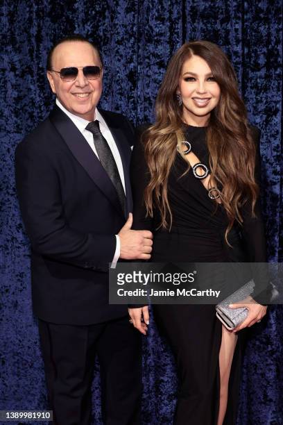 Tommy Mottola and Thalia attend the Clive Davis 90th Birthday Celebration at Casa Cipriani on April 06, 2022 in New York City.