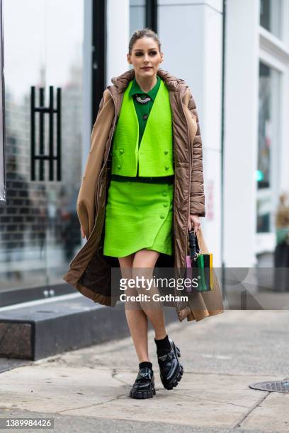 Olivia Palermo is seen in SoHo on April 06, 2022 in New York City.