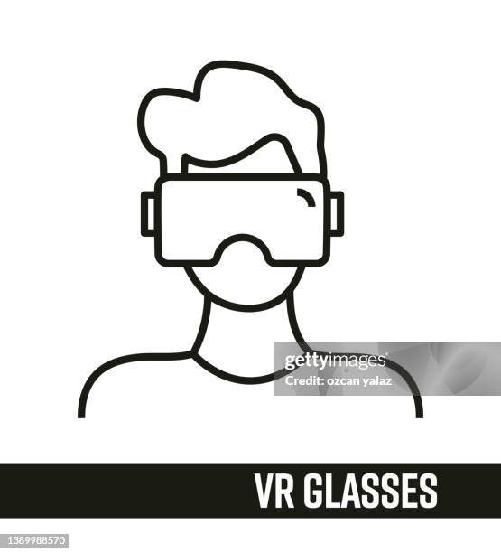 3d printing and modeling concept. vr glasses line icon design. - school map game stock illustrations