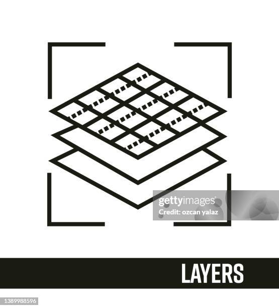 3d printing and modeling concept. layers line icon design. - printers background stock illustrations