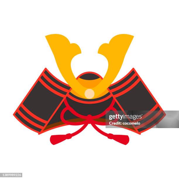 stockillustraties, clipart, cartoons en iconen met traditional japanese culture, children's day. kabuto, japanese warriors helmet. - kabuto