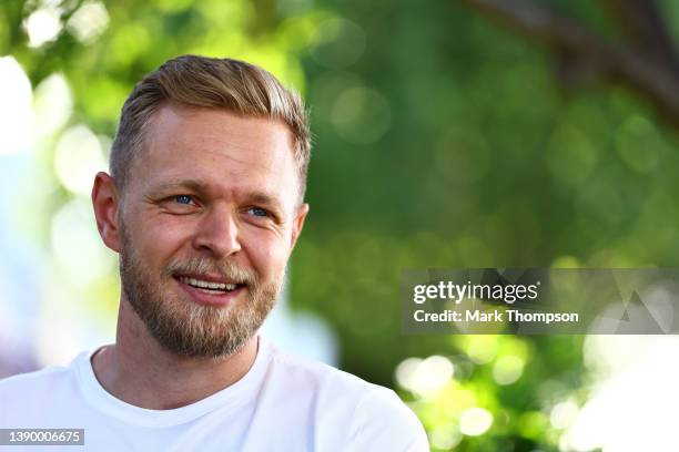 Kevin Magnussen of Denmark and Haas F1 looks on in the Paddock during previews ahead of the F1 Grand Prix of Australia at Melbourne Grand Prix...