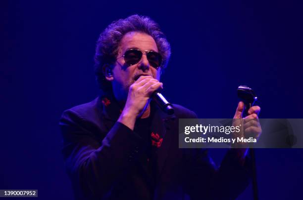 Singer Andres Calamro performs during a live show at Pepsi Center WTC on April 6, 2022 in Mexico City, Mexico.