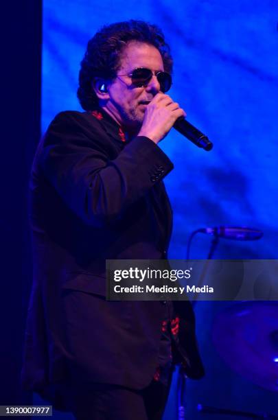 Singer Andres Calamro performs during a live show at Pepsi Center WTC on April 6, 2022 in Mexico City, Mexico.