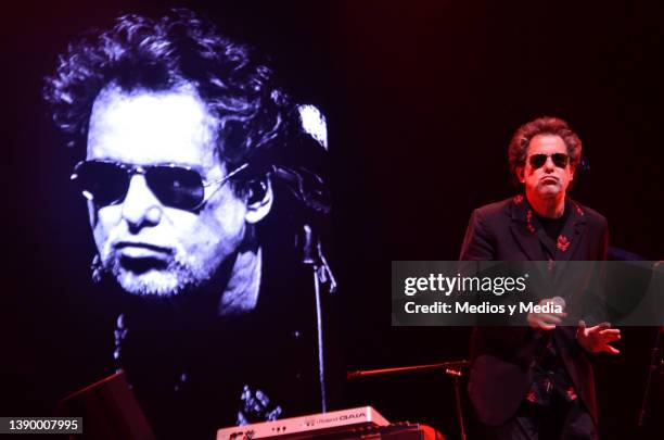 Singer Andres Calamro performs during a live show at Pepsi Center WTC on April 6, 2022 in Mexico City, Mexico.