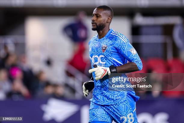 Bill Hamid of D.C. United in action against Atlanta United during the second half of the MLS game at Audi Field on April 2, 2022 in Washington, DC.