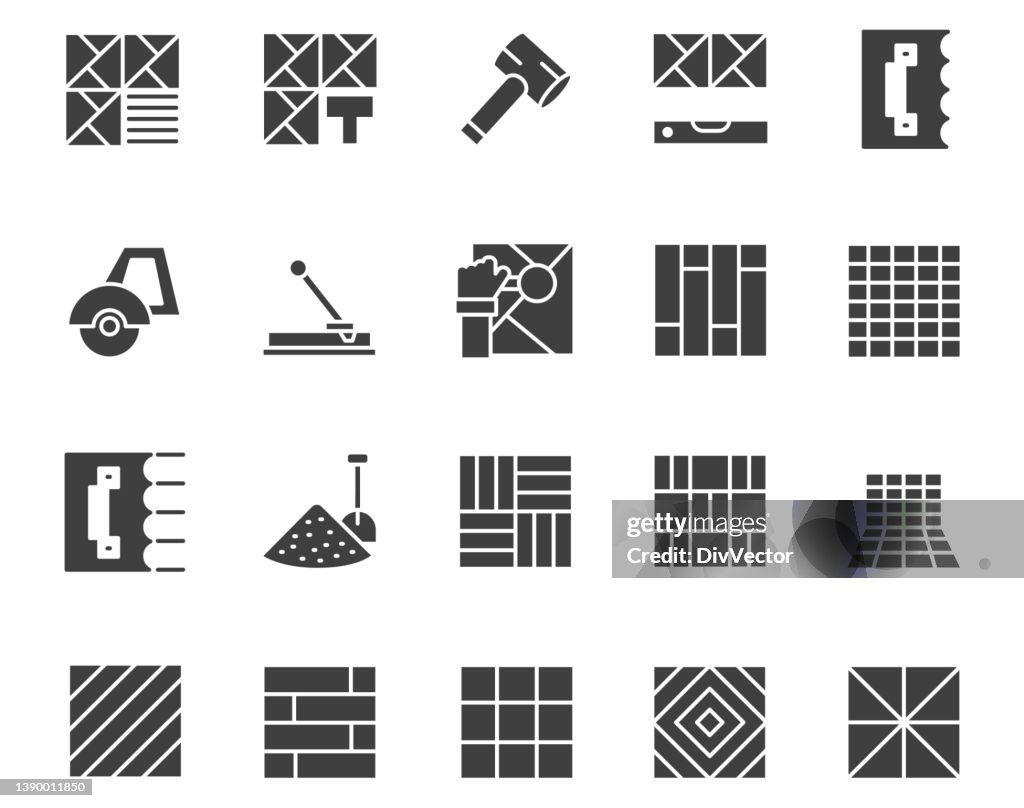 Floor installation icon set