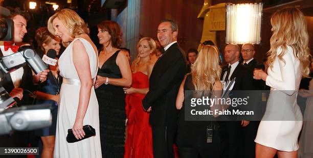Melissa Doyle, Natalie Barr, Fifi Box, Make Beretta and Jennifer Hawkins arrive at the 52nd Tv Week Logie Awards at Crown Melbourne on May 2, 2010 in...