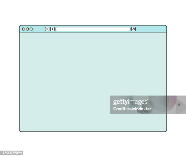 ilustraciones, imágenes clip art, dibujos animados e iconos de stock de trazos editables de estilo retro del navegador web - bloguear