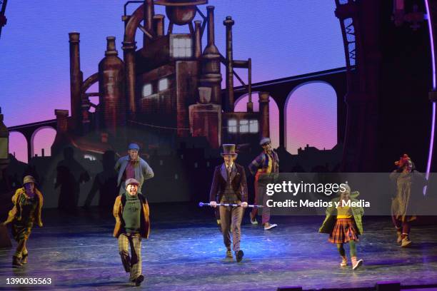 General view of the performance during the premiere of the musical "Charlie and the Chocolate Factory" at Centro Cultural Teatro 1 on April 6, 2022...