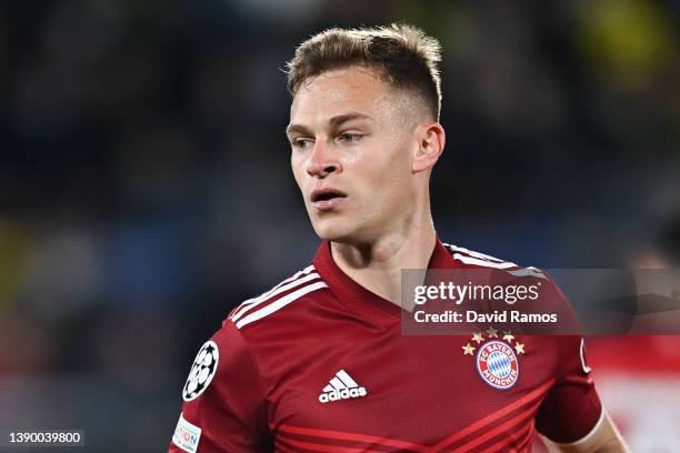 Joshua Kimmich of Bayern München looks on during the UEFA Champions League Quarter Final Leg One match between Villarreal CF and Bayern München at...