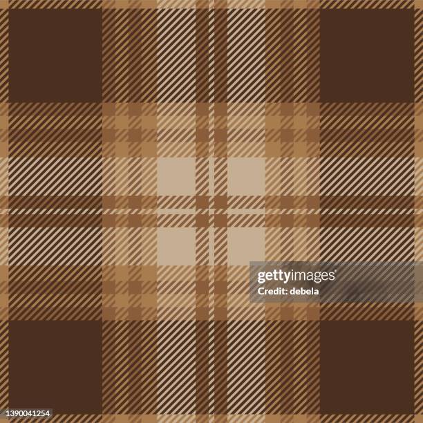 brown and beige scottish tartan plaid pattern fabric swatch - fabric swatch 幅插畫檔、美工圖案、卡通及圖標