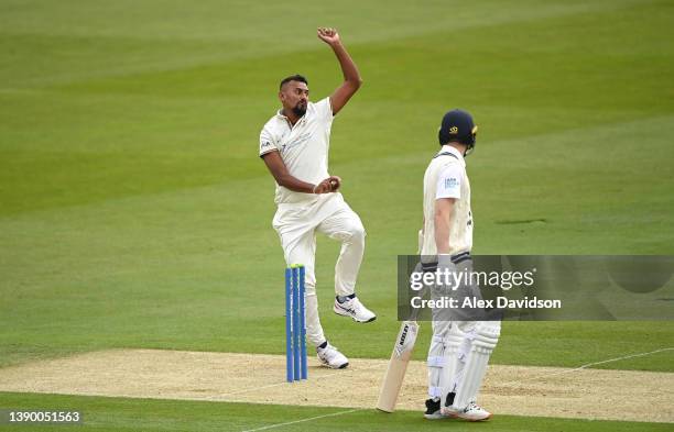 Suranga Lakmal of Derbyshire bowls during Day One of the LV= Insurance County Championship match between Middlesex and Derbyshire at Lord's Cricket...