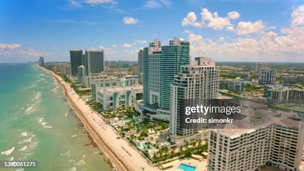 hotels on hollywood beach - florida stock pictures, royalty-free photos & images