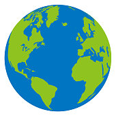 Earth globe, Atlantic