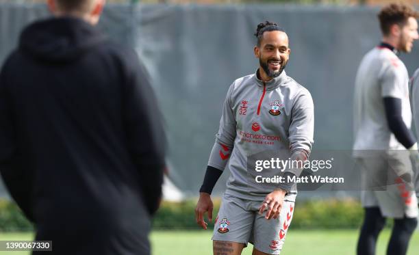 Theo Walcott during a Southampton FC training session at the Staplewood Campus on April 07, 2022 in Southampton, England.