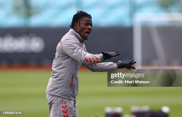 Mohammed Salisu during a Southampton FC training session at the Staplewood Campus on April 07, 2022 in Southampton, England.