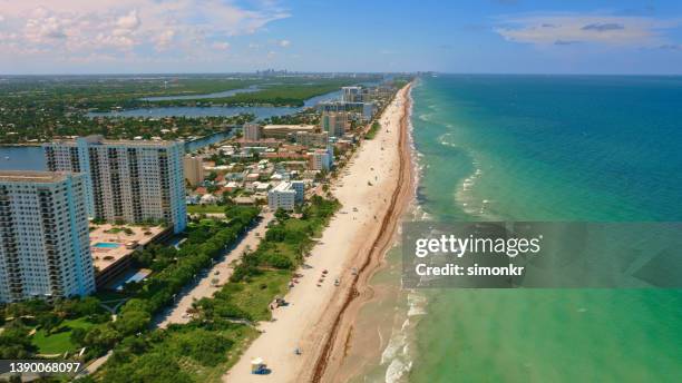 view of hallandale beach - hallandale beach stock pictures, royalty-free photos & images