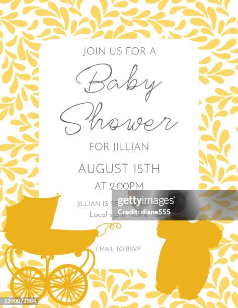 cute baby shower invitation template - baby shower stock illustrations