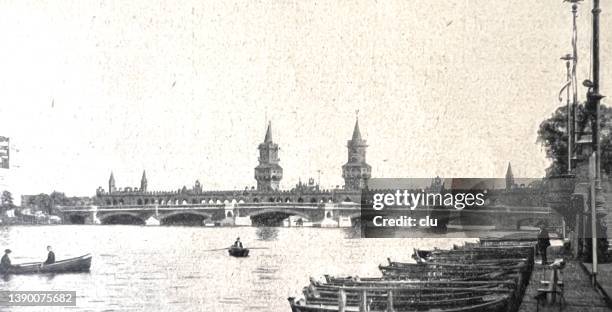berlin, oberbaumbrücke - oberbaumbruecke stock illustrations