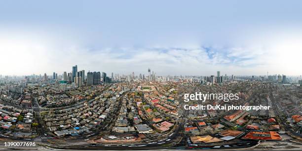 360-degree view of tianjin  wudadao city skyline - tianjin stock pictures, royalty-free photos & images