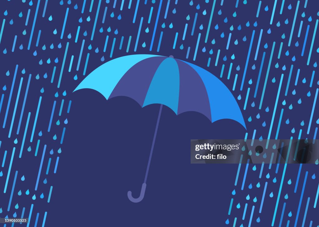 Fundo abstrato da tempestade de chuva de guarda-chuva