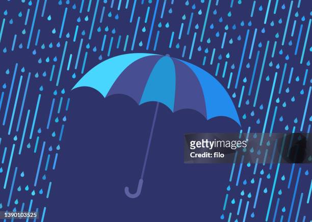 bildbanksillustrationer, clip art samt tecknat material och ikoner med umbrella rain storm abstract background - skyfall