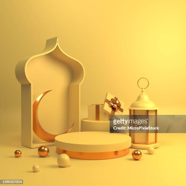 ramadan grußkarten-design mit laterne und halbmond auf gelbem hintergrund - one man only stock illustrations stock-fotos und bilder