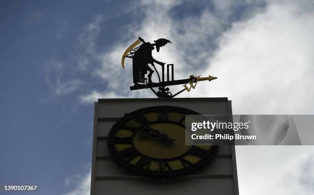 The Old Father Time weathervane pictured before the LV= Insurance County Championship match between Middlesex and Derbyshire at Lord's Cricket Ground...