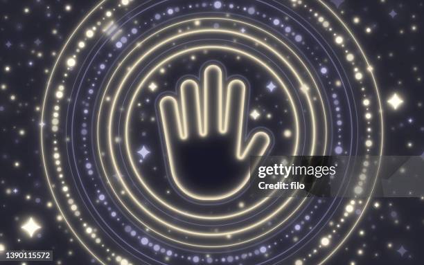 palm futuristic fortune telling hand symbol - illuminati 幅插畫檔、美工圖案、卡通及圖標