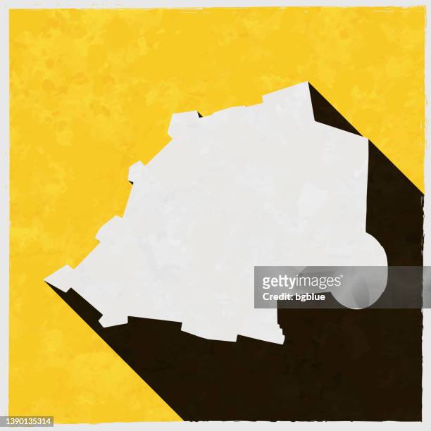 vatican (holy see) map with long shadow on textured yellow background - vatican city map stock illustrations
