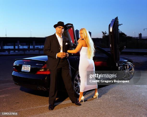 Rapper and actor Ice-T with his wife Coco Austin in October, 2005 in New York City, New York.