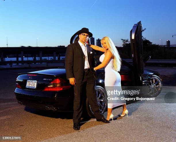 Rapper and actor Ice-T with his wife Coco Austin in October, 2005 in New York City, New York.