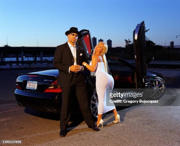 Rapper and actor Ice-T with his wife Coco Austin in October, 2005 in New York City, New York.