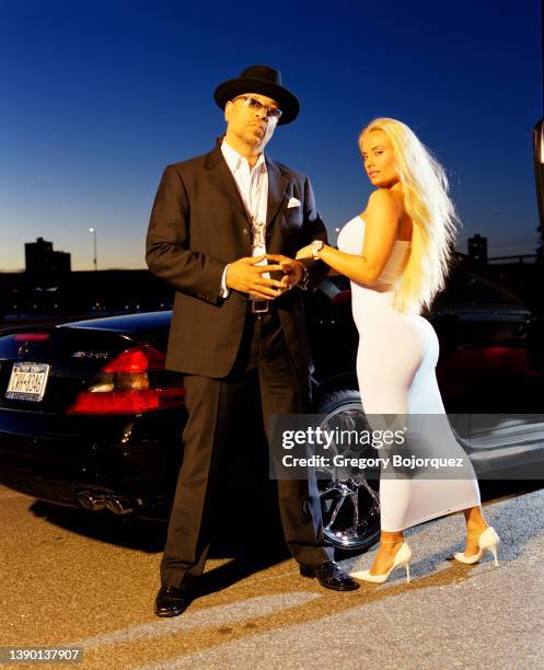 Rapper and actor Ice-T with his wife Coco Austin in October, 2005 in New York City, New York.