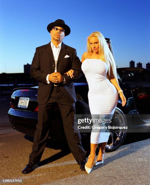 Rapper and actor Ice-T with his wife Coco Austin in October, 2005 in New York City, New York.