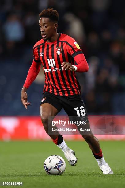 Jamal Lowe of AFC Bournemouth in action during the Sky Bet Championship match between West Bromwich Albion and AFC Bournemouth at The Hawthorns on...