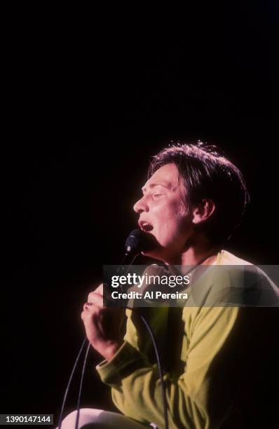 K.d. Lang performs in concert on August 29, 1996 in Wantaugh, New York.