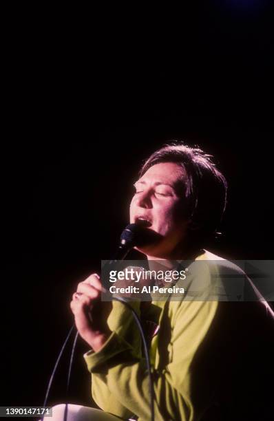 K.d. Lang performs in concert on August 29, 1996 in Wantaugh, New York.