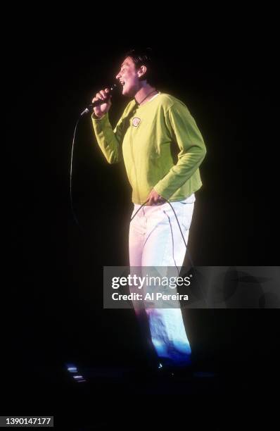 K.d. Lang performs in concert on August 29, 1996 in Wantaugh, New York.